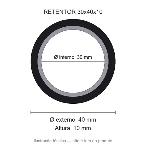 Retentor 30 mm x 40 mm x 10 mm NORD 30x40x10 BRG