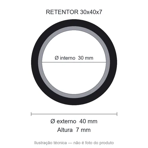 Retentor 30 mm x 40 mm x 7 mm NORD 30x40x7 BRG NBR