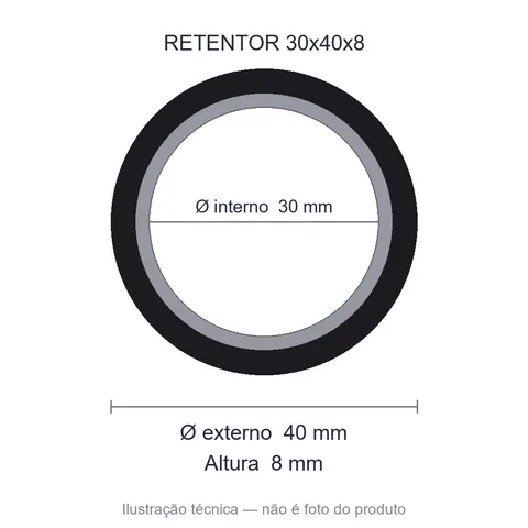 Retentor 30 mm x 40 mm x 8 mm NORD 30x40x8 BRG NBR