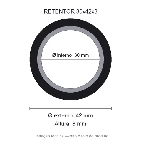 Retentor 30 mm x 42 mm x 8 mm NORD 30x42x8 BRG NBR