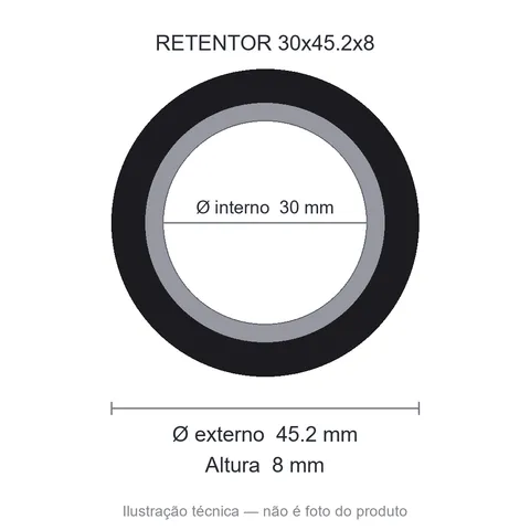 Retentor 30 mm x 45,2 mm x 8 mm SAV 30x45,20x8 NBR 7760