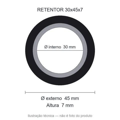 Retentor 30 mm x 45 mm x 7 mm NORD 30x45x7 BRG