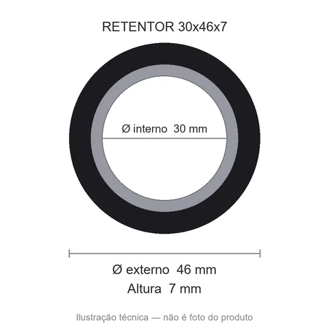 Retentor 30 mm x 46 mm x 7 mm SAV 30x46x7 10089 NBR
