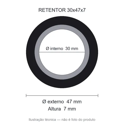 Retentor 30 mm x 47 mm x 7 mm NORD 02376 30x47x7 NBR