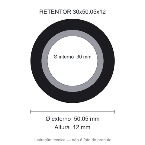Retentor Automotivo 30 mm x 50,05 mm x 12 mm SAV 30x50,05x12 BAG 00484
