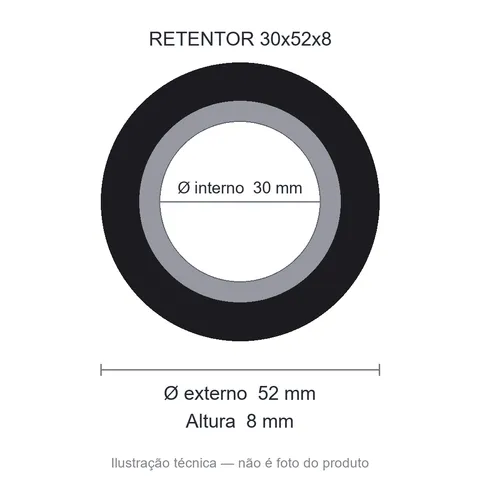 Retentor 30 mm x 52 mm x 8 mm ZSG 30x52x8 BRG