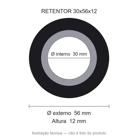 Retentor Agrícola 30 mm x 56 mm x 12 mm SAV 30x56x12 BAG 00817