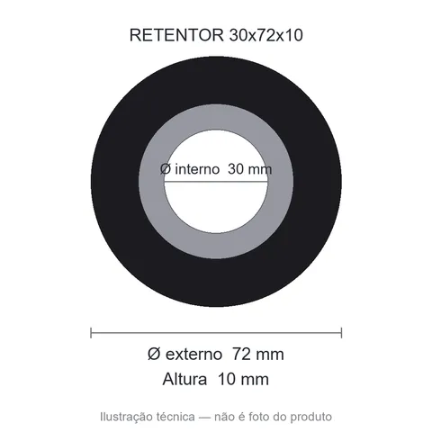 Retentor 30 mm x 72 mm x 10 mm ZSG 30x72x10 BRG