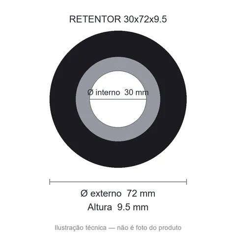 Retentor Agrícola 30 mm x 72 mm x 9,5 mm - 01182 30x72x9,5 BR
