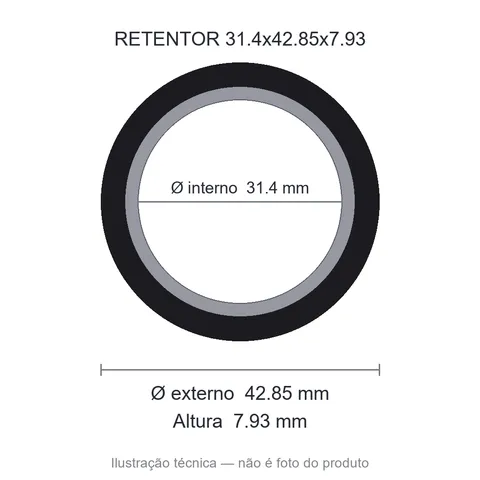 Retentor 31,4 mm x 42,85 mm x 7,93 mm SAV 31,40x42,85x7,93 BAG- 01630