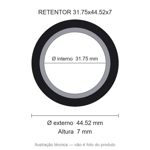 Retentor 31,75 mm x 44,52 mm x 7 mm SAV 31,75x44,52x7 NBR 00343