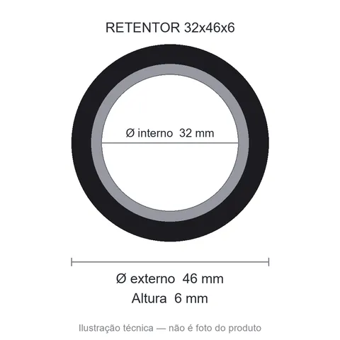 Retentor 32 mm x 46 mm x 6 mm SAV 32x46x6-7449 NBR
