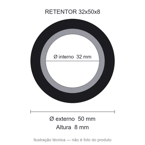 Retentor 32 mm x 50 mm x 8 mm SAV 32x50x8 Mvq(silicone)- 7843
