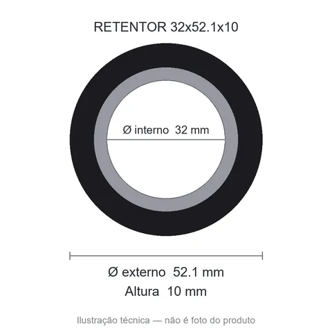 Retentor Agrícola 32 mm x 52,1 mm x 10 mm SABO 00801 32x52,1x10