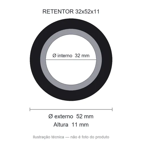 Retentor 32 mm x 52 mm x 11 mm SAV 32x52x11 NBR 01353