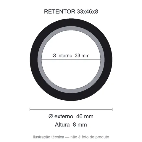 Retentor 33 mm x 46 mm x 8 mm SAV 33x46x8 NBR- 7440