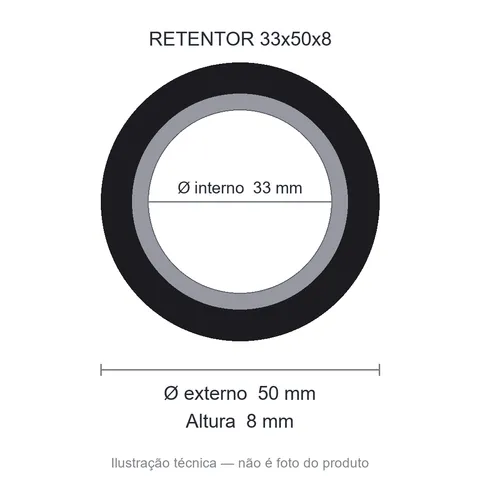 Retentor 33 mm x 50 mm x 8 mm SAV 33x50x8 7623