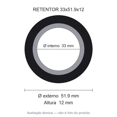 Retentor 33 mm x 51,9 mm x 12 mm SAV 33x51,90x12 BAG- 01849