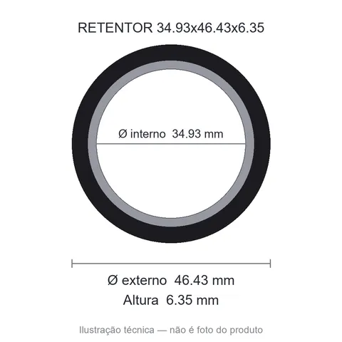 Retentor 34,93 mm x 46,43 mm x 6,35 mm ZSG 34,93x46,43x6,35 BRG