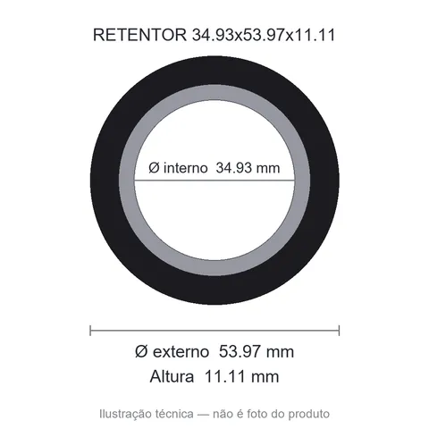 Retentor 34,93 mm x 53,97 mm x 11,11 mm SAV 34,93x53,97x11,11 NBR- 5104