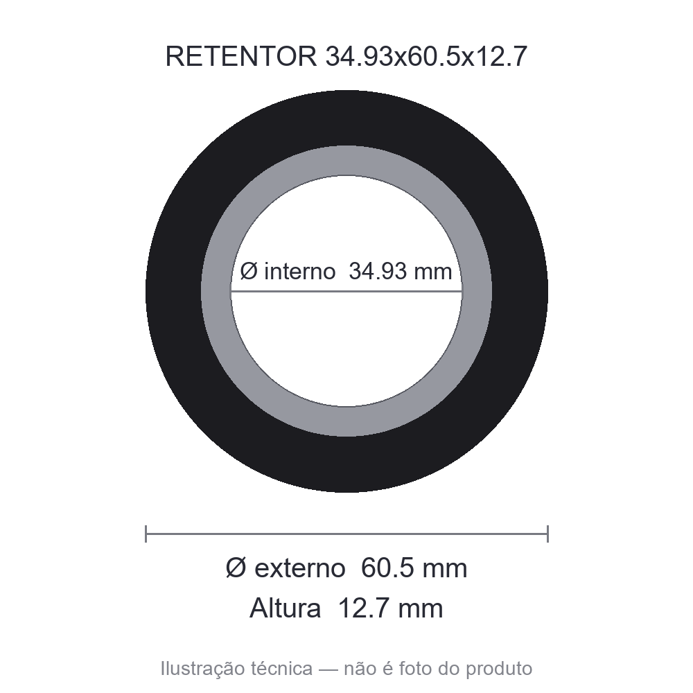 34,93x60,50x12,7 = 5102 - Retentor 34,93 mm x 60,5 mm x 12,7 mm - Unitário