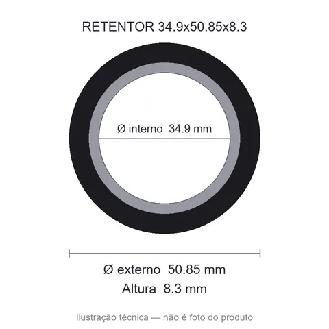 Retentor 34,9 mm x 50,85 mm x 8,3 mm SAV 34,90x50,85x8,30 BAG 7635