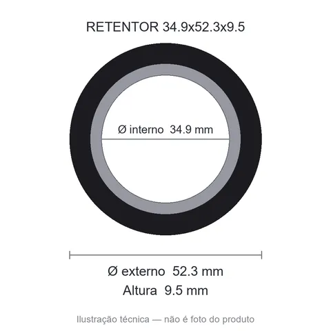 Retentor 34,9 mm x 52,3 mm x 9,5 mm SAV 34,9x52,3x9,5 B- 7812