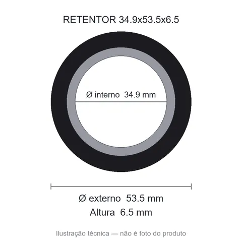 Retentor 34,9 mm x 53,5 mm x 6,5 mm SAV 34,90x53,50x6,50 BA