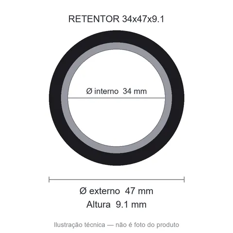 Retentor 34 mm x 47 mm x 9,1 mm SAV 34x47x9,10 BAG- 5509