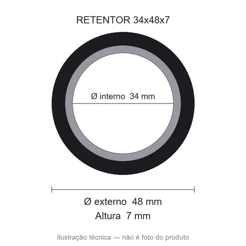 Retentor 34 mm x 48 mm x 7 mm NORD 34x48x07 BRG