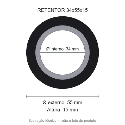 Retentor 34 mm x 55 mm x 15 mm ARCA 34x55x15 Baggg- 02152