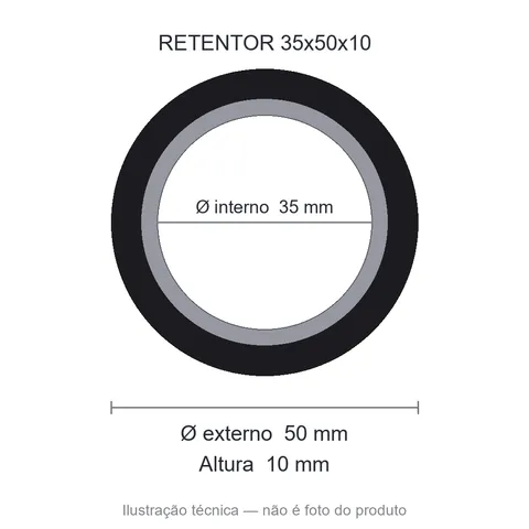 Retentor 35 mm x 50 mm x 10 mm SAV 35x50x10 NBR/ACM- 6697