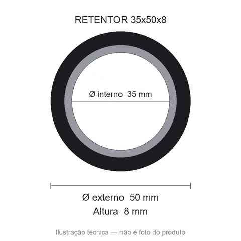 Retentor Automotivo 35 mm x 50 mm x 8 mm NORD 00962 35x50x8 BRG Viton