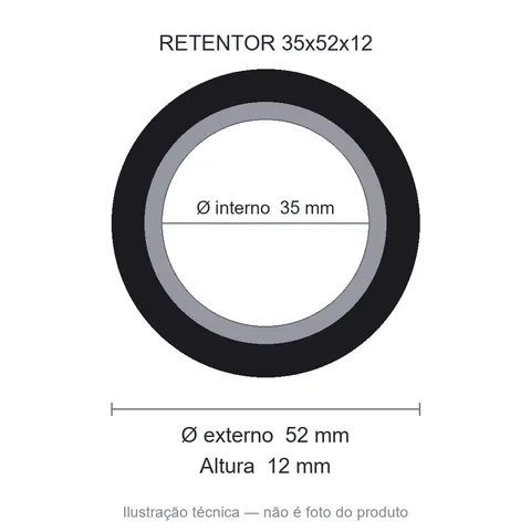 Retentor 35 mm x 52 mm x 12 mm ZSG 35x52x12 BRG