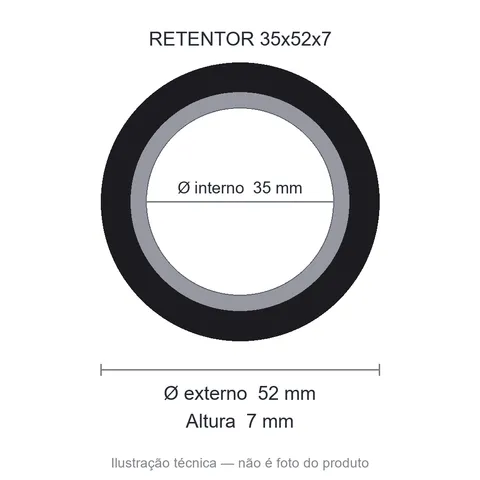 Retentor 35 mm x 52 mm x 7 mm - 35x52x7 BRG - 7354