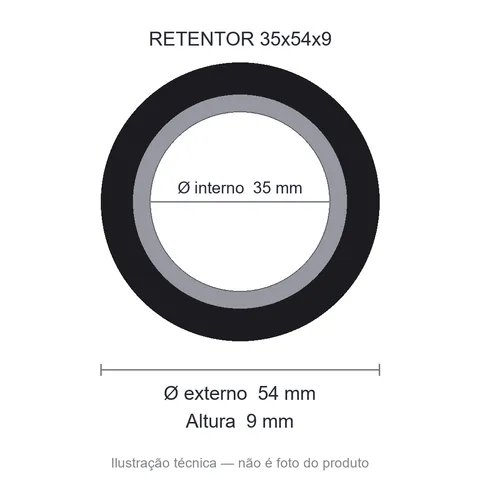 Retentor 35 mm x 54 mm x 9 mm ZSG 35x54x9 NBR