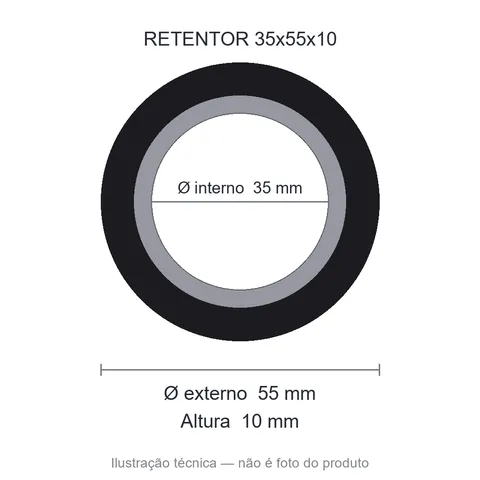 Retentor 35 mm x 55 mm x 10 mm ZSG 35x55x10 BRG