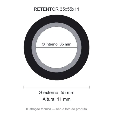 Retentor 35 mm x 55 mm x 11 mm ZSG 35x55x11 BRG Viton 44625