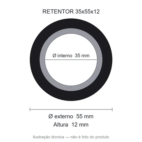 Retentor 35 mm x 55 mm x 12 mm NOK 35x55x12 44525 TCN AP2086G