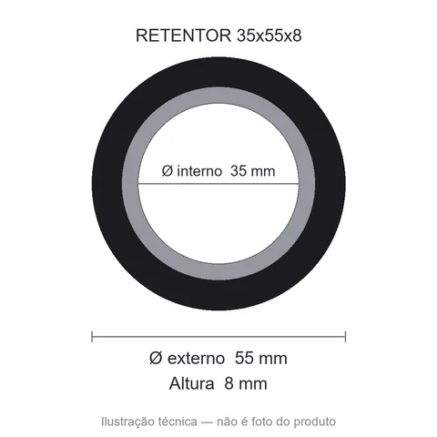 Retentor 35 mm x 55 mm x 8 mm SAV 35x55x8 7527 NBR