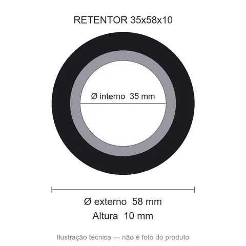 Retentor 35 mm x 58 mm x 10 mm - 01551 35x58x10 BR