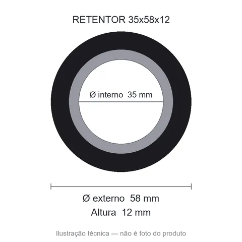 Retentor 35 mm x 58 mm x 12 mm ZSG 35x58x12 BRG 44505