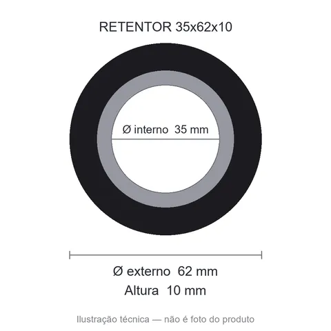 Retentor 35 mm x 62 mm x 10 mm ARCA 35x62x10 01949BR