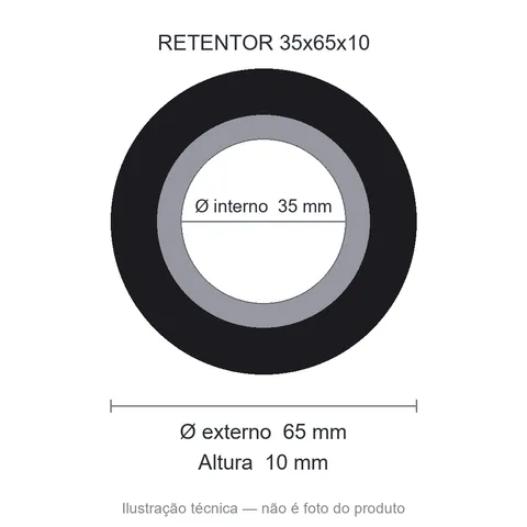 Retentor 35 mm x 65 mm x 10 mm NORD 35x65x10 BRG NBR
