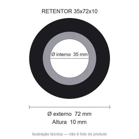 Retentor 35 mm x 72 mm x 10 mm NORD 35x72x10 BRG NBR