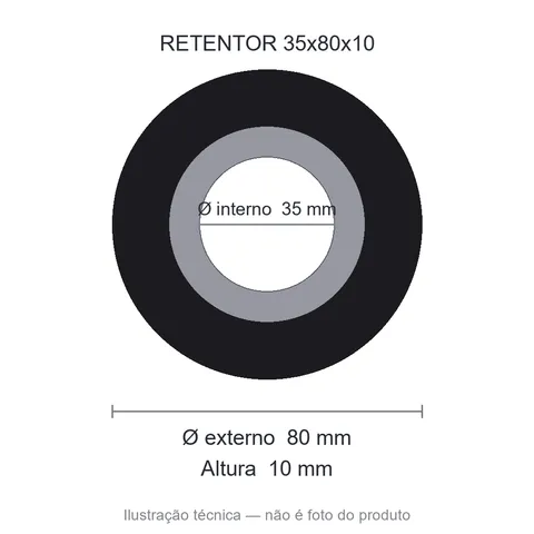 Retentor 35 mm x 80 mm x 10 mm SAV 35x80x10 BA 9158