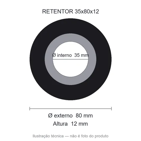 Retentor 35 mm x 80 mm x 12 mm ZSG 35x80x12 BRG 44773