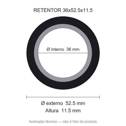 Retentor 36 mm x 52,5 mm x 11,5 mm SAV 36x52,5x11,5 NBR 7049