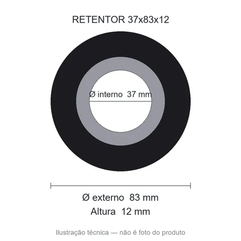 Retentor 37 mm x 83 mm x 12 mm ARCA 37x83x12 5088 BRG