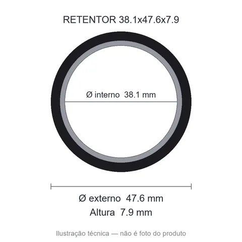 Retentor Automotivo 38,1 mm x 47,6 mm x 7,9 mm - 02385 BS 38,1x47,6x7,90